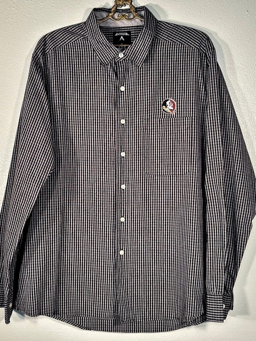 Antigua Florida State Seminoles Long Sleeve Woven Button-Down Shirt Men's